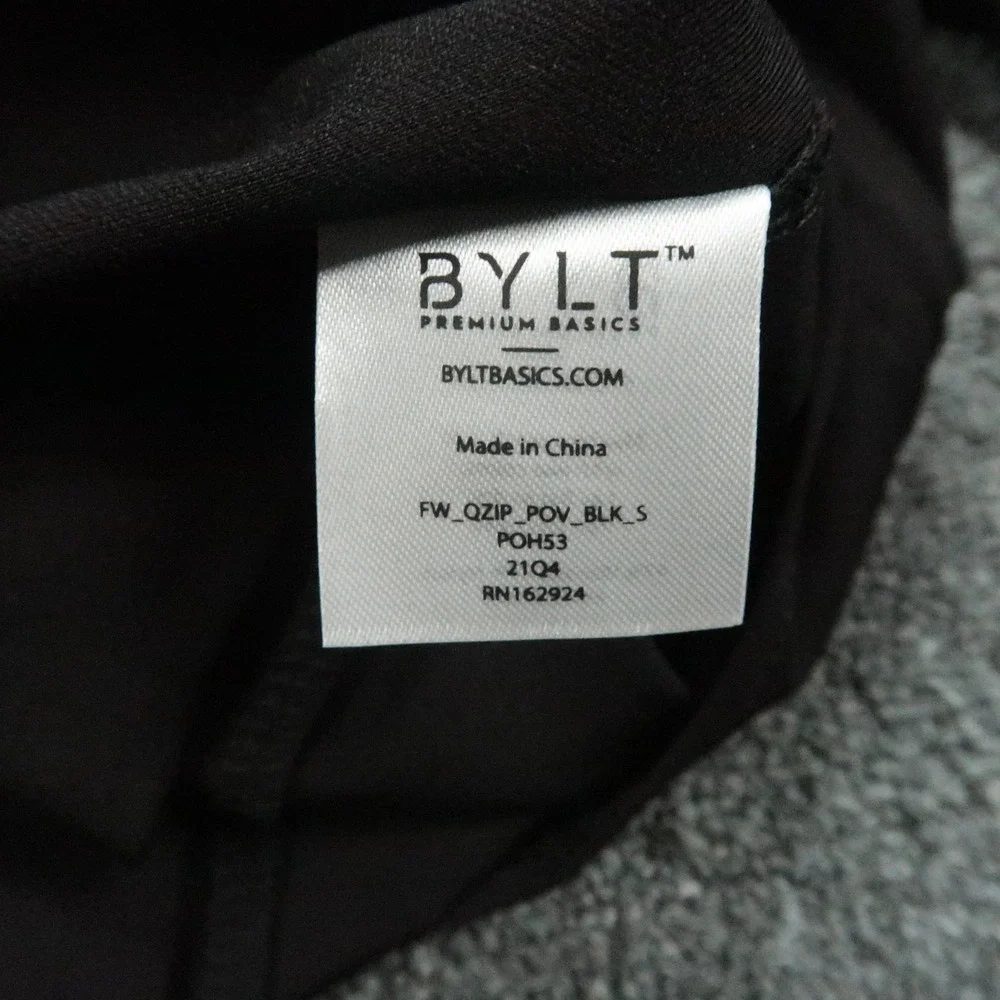 BYLT Basics Pullover Mens Small Black Elite Fairway Quarter Zip Athletic Golf